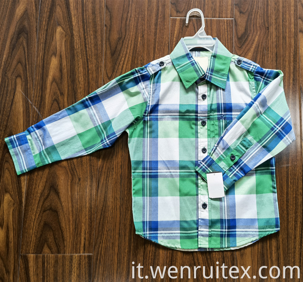 Custom Outdoor Long-sleeve Children's Cotton Checked Shirts